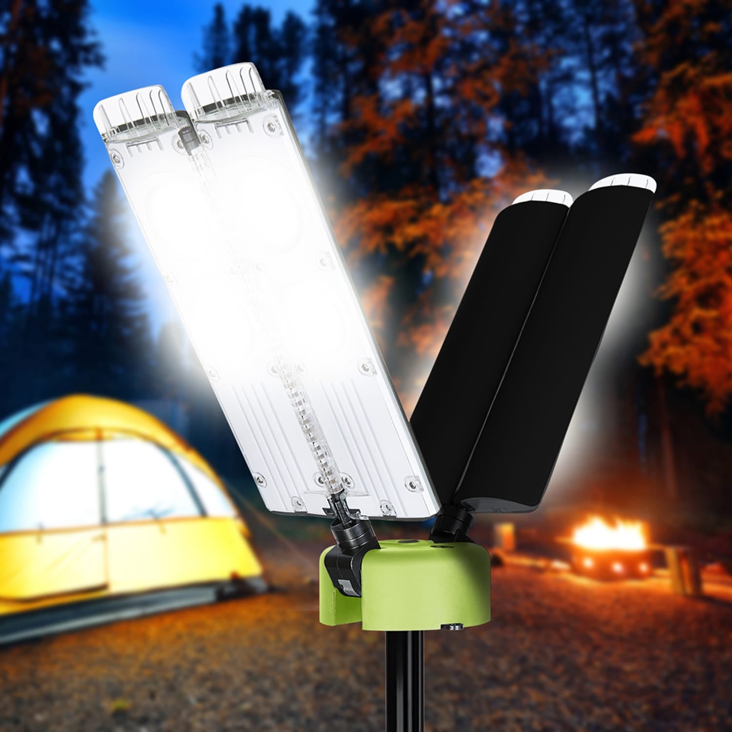 PowerSmith Voyager 8000-Lumen LED 4-Light Tripod-Mounted Rechargeable Portable Work Light