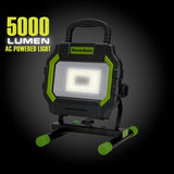 PowerSmith LED 5000/1000-Lumen Hybrid AC/DC Work Light with Impact-Resistant Glass Lens, Sealed Switch, Indoor/Outdoor, 5-Ft. Extension Cord
