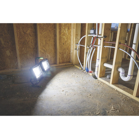 PowerSmith LED 20000-Lumen Dual-Head Work Light with Adjustable Height Tripod, Indoor/Outdoor, Adjustable Angle/Tilt, 5000K Color Temp, 9-Ft. Cord