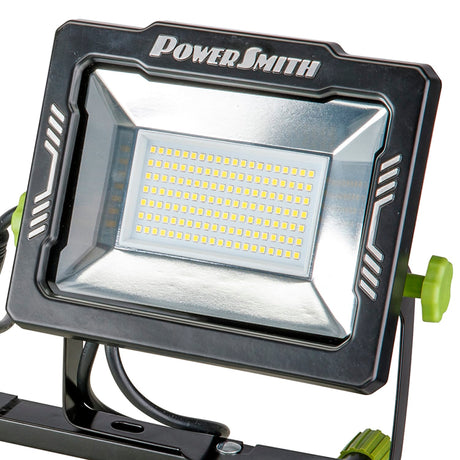 PowerSmith LED 20000-Lumen Dual-Head Work Light with Adjustable Height Tripod, Indoor/Outdoor, Adjustable Angle/Tilt, 5000K Color Temp, 9-Ft. Cord