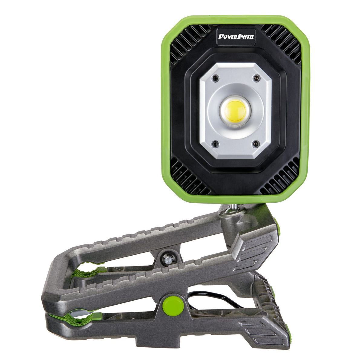 PowerSmith LED 3000-Lumen Dual-Power Clamp Light with Magnetic Base, Swiveling Head, High-Capacity Battery, 3 Brightness Settings, Indoor/Outdoor