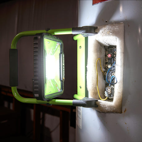 PowerSmith LED 3000-Lumen Rechargeable Work Light with Foldable Magnetic Base, 3 Brightness Modes, Rotating Head, Indoor/Outdoor, 2 Charging Cables
