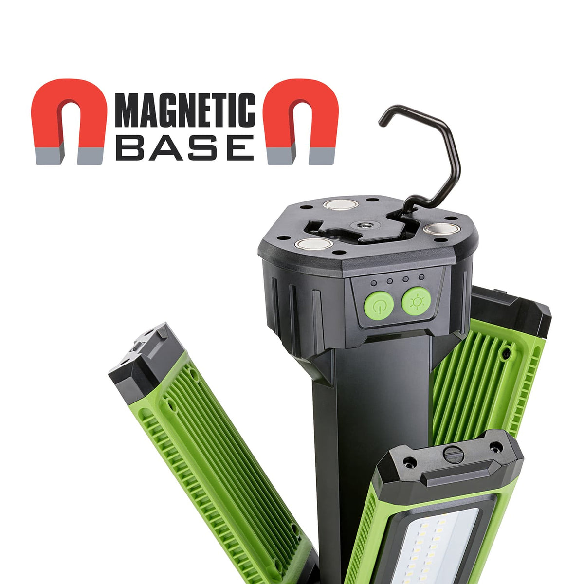 PowerSmith LED 4500-Lumen Rechargeable 3-Head Portable Work Light with Detachable Aluminum Tripod, USB Power Option for 1500-Lumen Continuous Use
