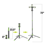 PowerSmith LED 4500-Lumen Rechargeable 3-Head Portable Work Light with Detachable Aluminum Tripod, USB Power Option for 1500-Lumen Continuous Use