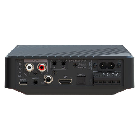 Russound 200-Watt 3.1-Channel Low-Profile Mini A/V Amplifier with Bluetooth, HDMI ARC, and Learning Remote for Use with TVs, AVA Series AVA3.1