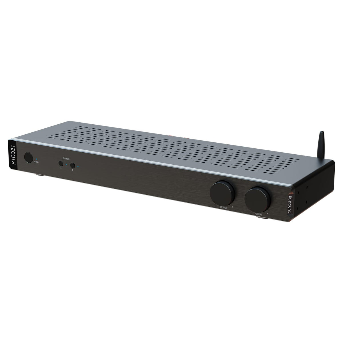 Russound 2.0-Channel 100-Watt Bluetooth Dual-Source Stereo Power Amplifier with Bluetooth Antenna, Bridgeable, Rack Mountable, P-Series P100BT