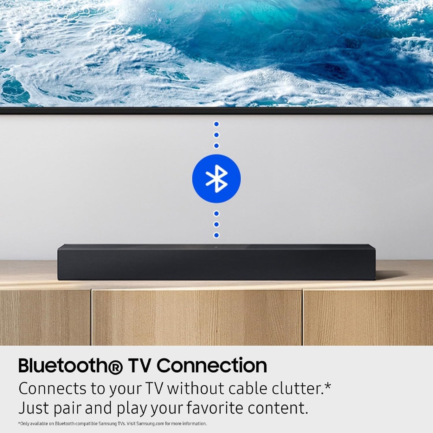 Samsung 2.0-Channel 40-Watt 25.23-In. Sound Bar with Built-in Subwoofer, Surround Sound Expansion, HDMI, Remote, Bluetooth TV Pairing, HW-B400F