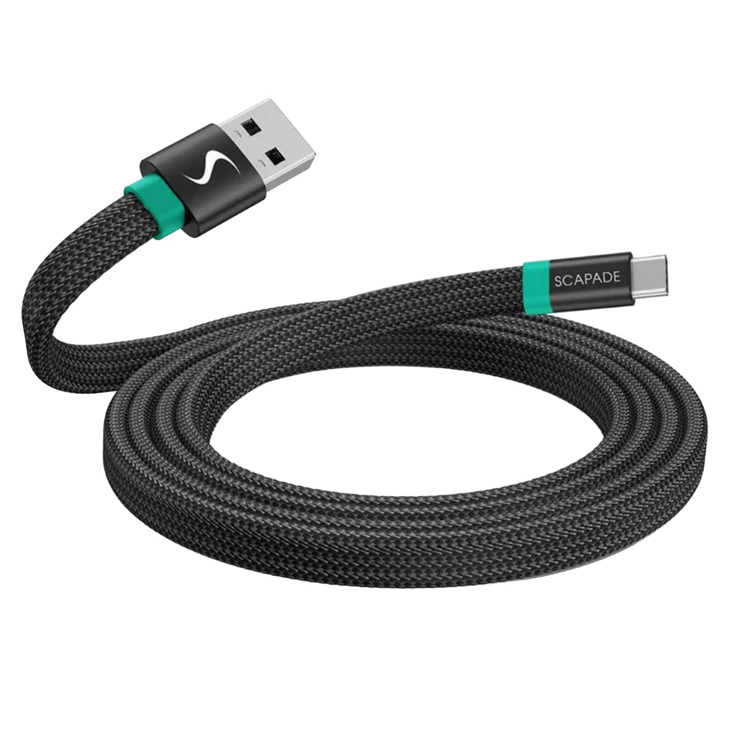 Scapade MagLink A USB-C to USB-A Magnetic Flat Cable with 60-Watt PD Fast Charging, 6.5 Ft.