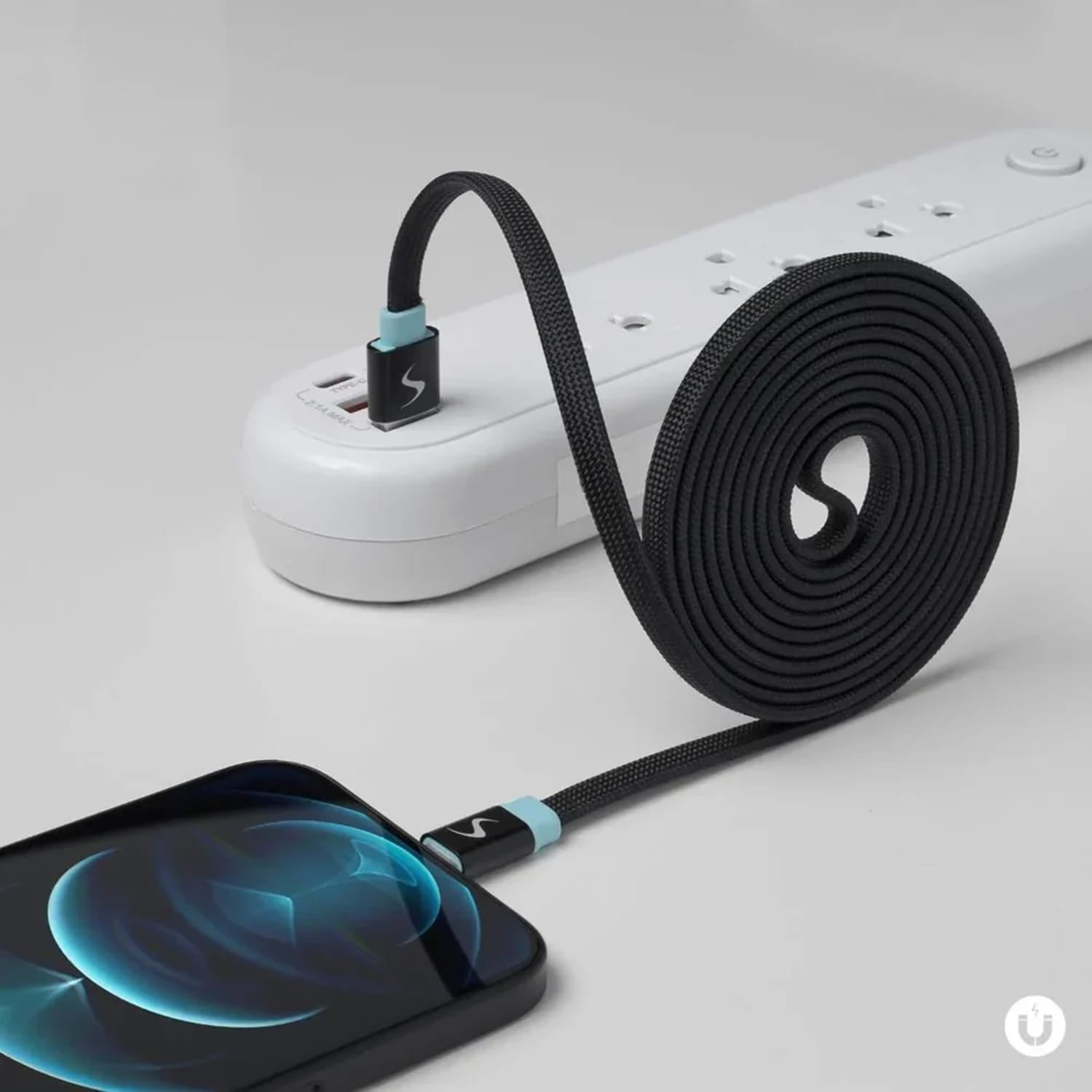Scapade MagLink A USB-C to USB-A Magnetic Flat Cable with 60-Watt PD Fast Charging, 6.5 Ft.