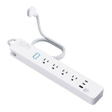 eco4life 4-AC Outlet and 3-USB Port 900-Joules Smart Wi-Fi Surge Protector Power Strip with 65-Watt GaN Fast Charging, 6-Ft. Cord, C380N
