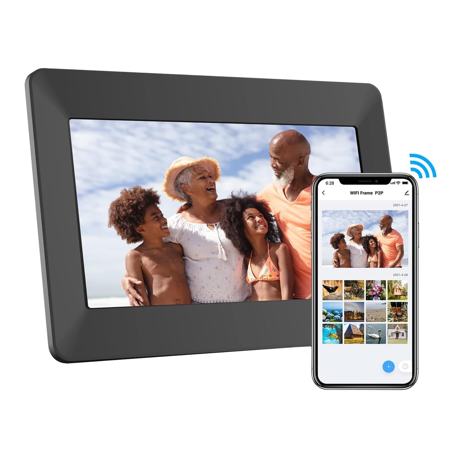 eco4life 10.1-In. Wi-Fi Digital Photo Frame with Photos/Video Sharing and Touch Screen, CPF1026