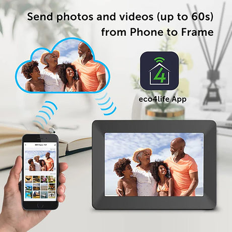eco4life 10.1-In. Wi-Fi Digital Photo Frame with Photos/Video Sharing and Touch Screen, CPF1026