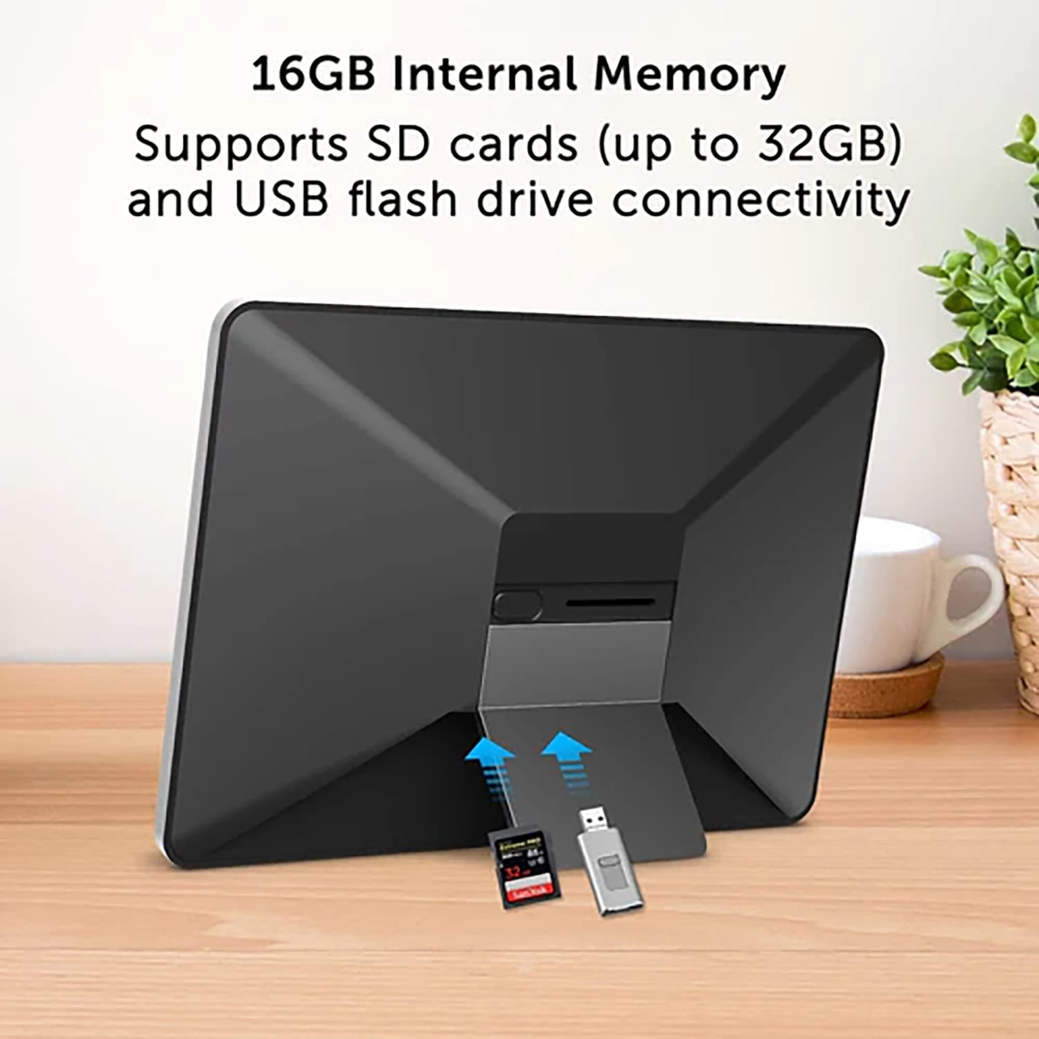 eco4life 10.1-In. Wi-Fi Digital Photo Frame with Photos/Video Sharing and Touch Screen, CPF1026