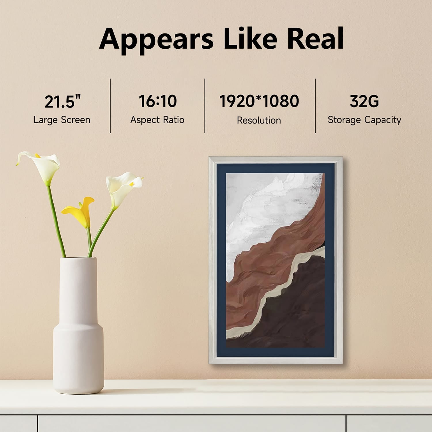 eco4life 21.5-In. Wi-Fi 1080p Full-HD Digital Art Photo Frame with Dual Speakers and Remote, CPF2210