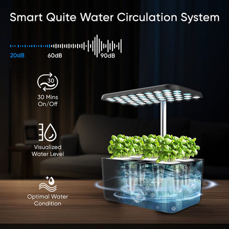 Sonicgrace Indoor Hydroponic Growing System with LED Grow Lights, Water Pump, Timer, and Pods, IGS-39