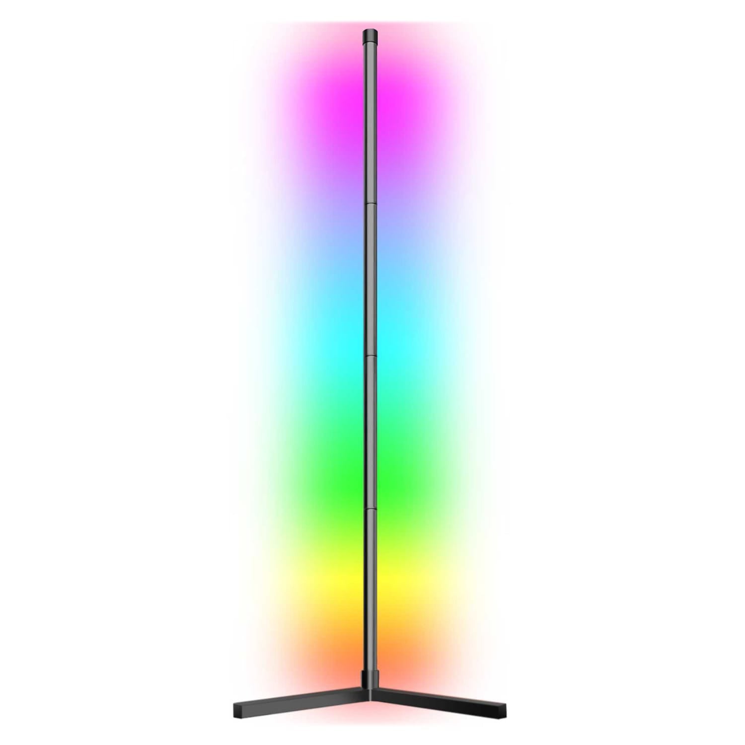 eco4life 61-In. RGB Color-Changing Modern Wi-Fi Aluminum Corner Floor Lamp with PVC Shell