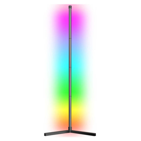 eco4life 61-In. RGB Color-Changing Modern Wi-Fi Aluminum Corner Floor Lamp with PVC Shell
