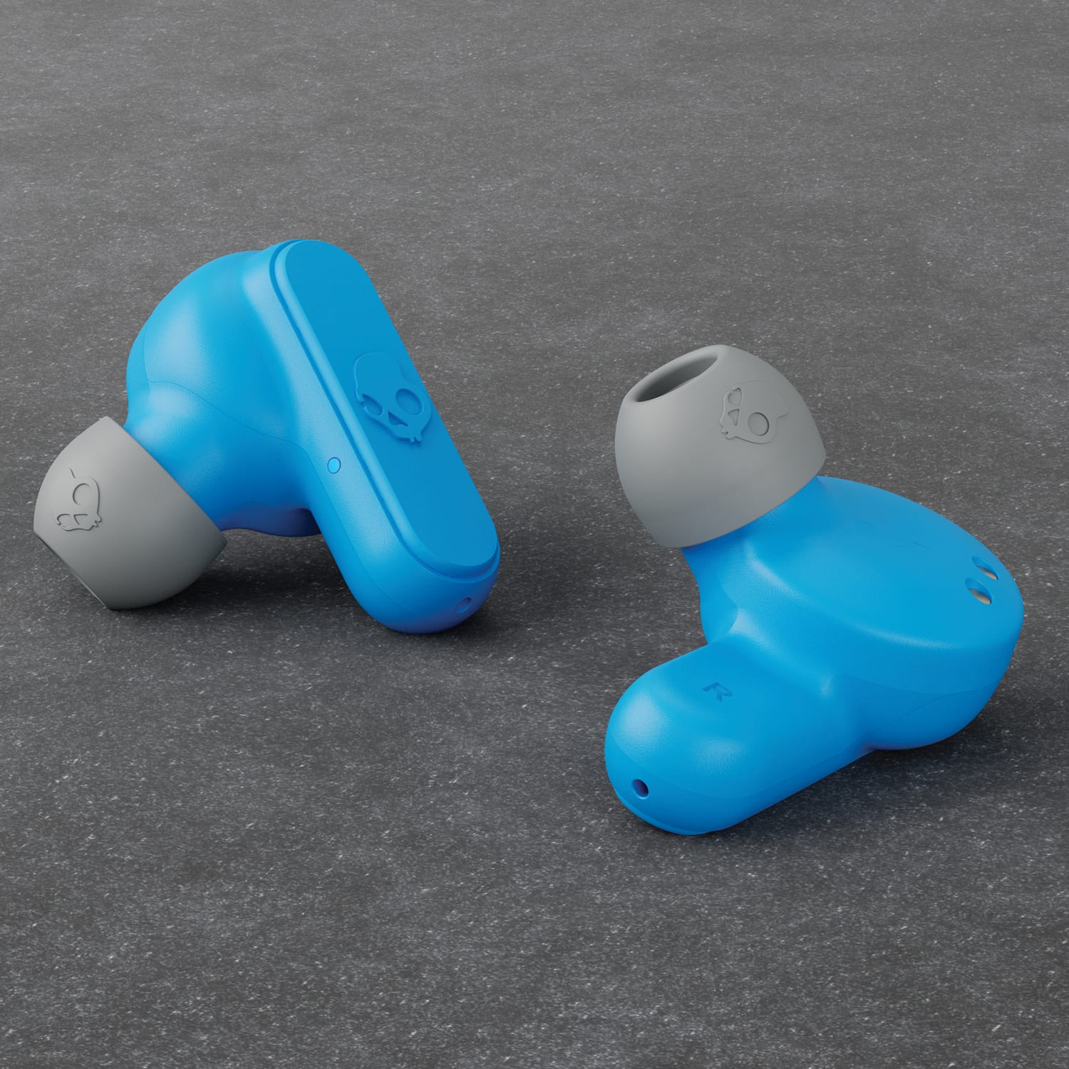Skullcandy Dime True 2 TWS Bluetooth In-Ear Earbuds with Mic and Charging Case, up to 12 Hours Play Time, IPX4 Sweat-Resistant, Light Gray/Blue