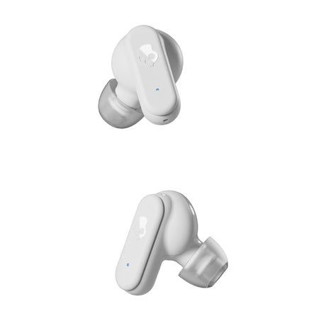 Skullcandy Dime 3 TWS Bluetooth In-Ear Earbuds with Mic and Charging Case, up to 20 Hours Play Time, IPX4 Sweat/Water-Resistant, Bone/Orange Glow