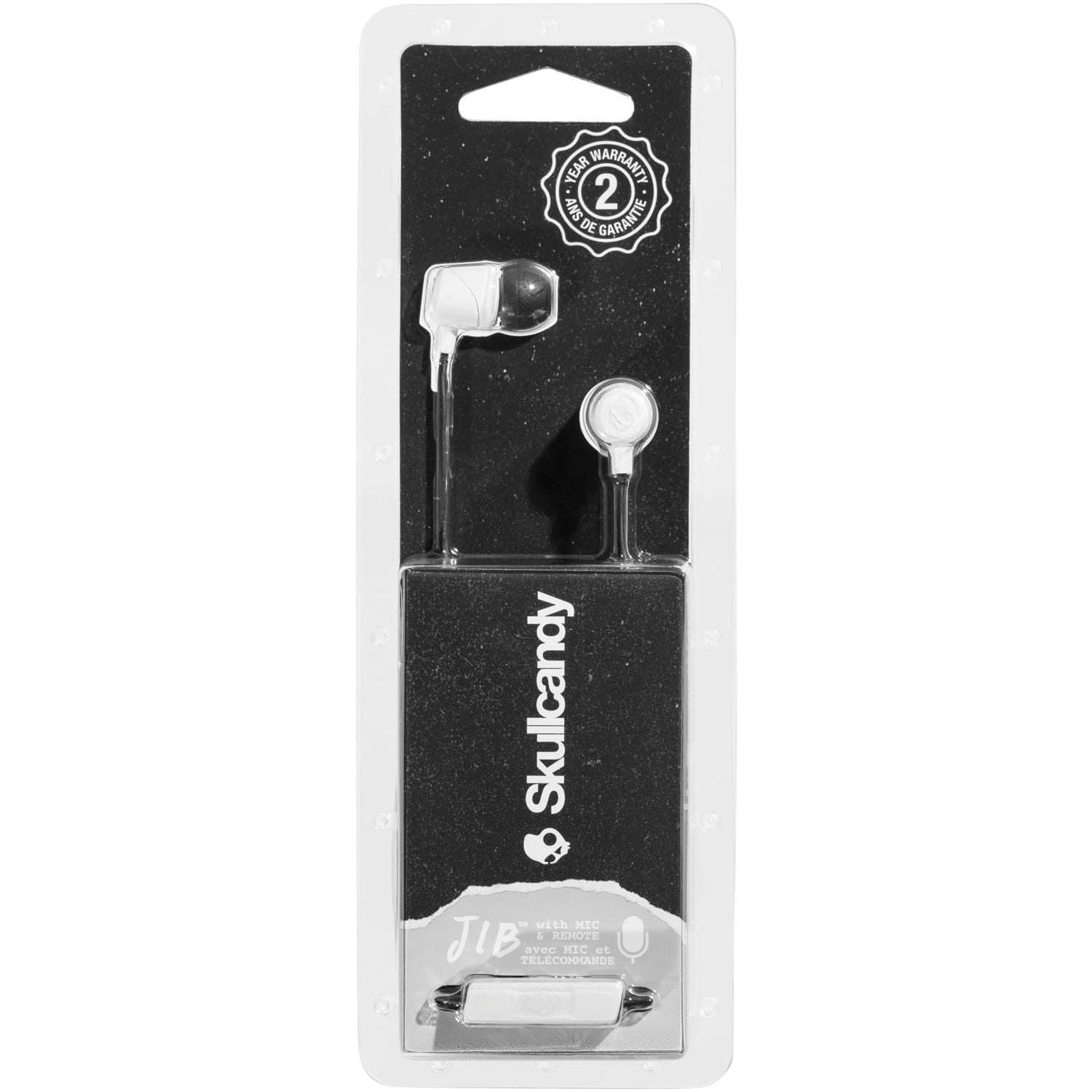 Skullcandy Jib Wired In-Ear Earbuds with In-Line Mic and 3.5-mm Connector, White