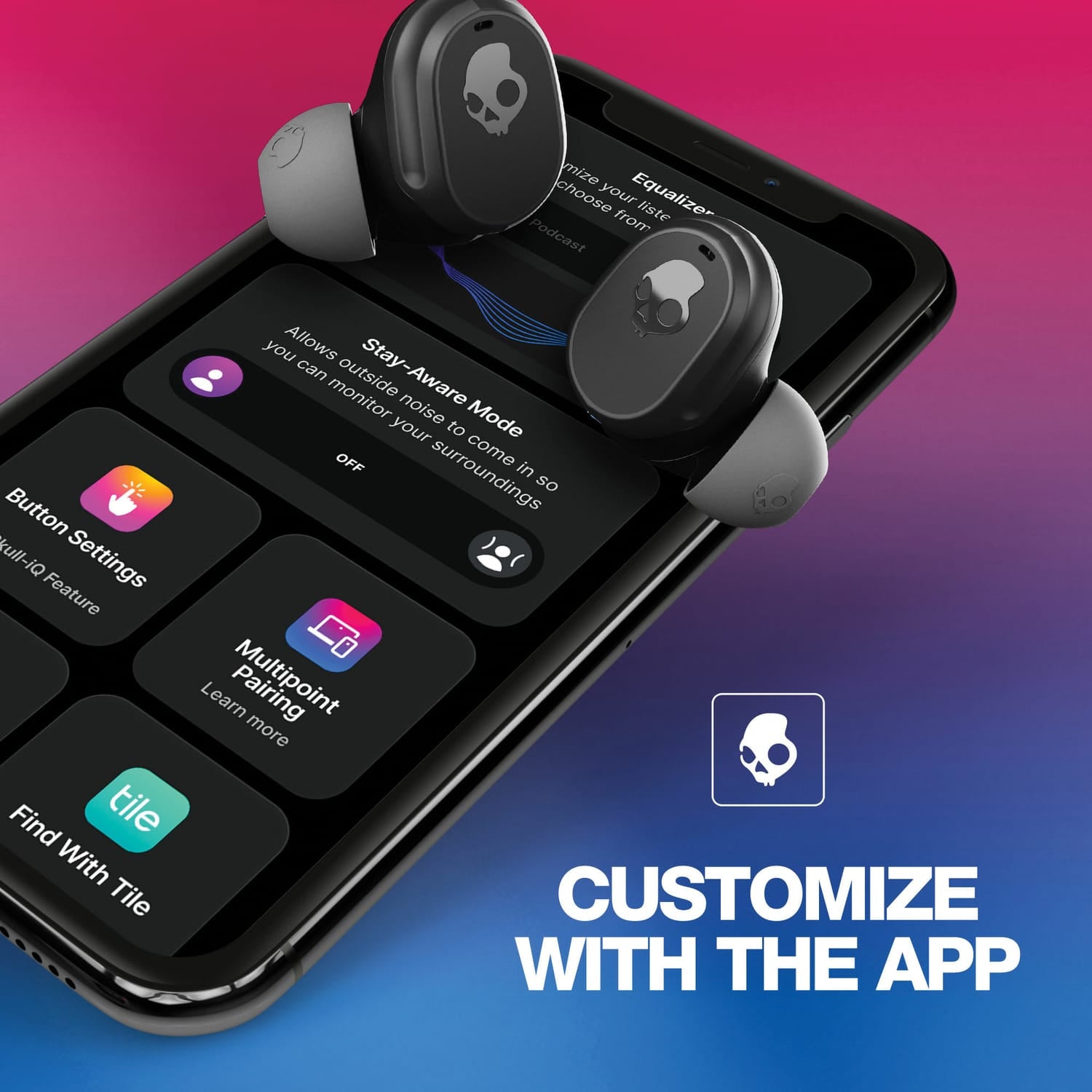 Skullcandy Mod TWS Bluetooth In-Ear Earbuds with Mic and Charging Case, Clear Voice, up to 34 Hours Play Time, IP55 Sweat/Water-Resistant
