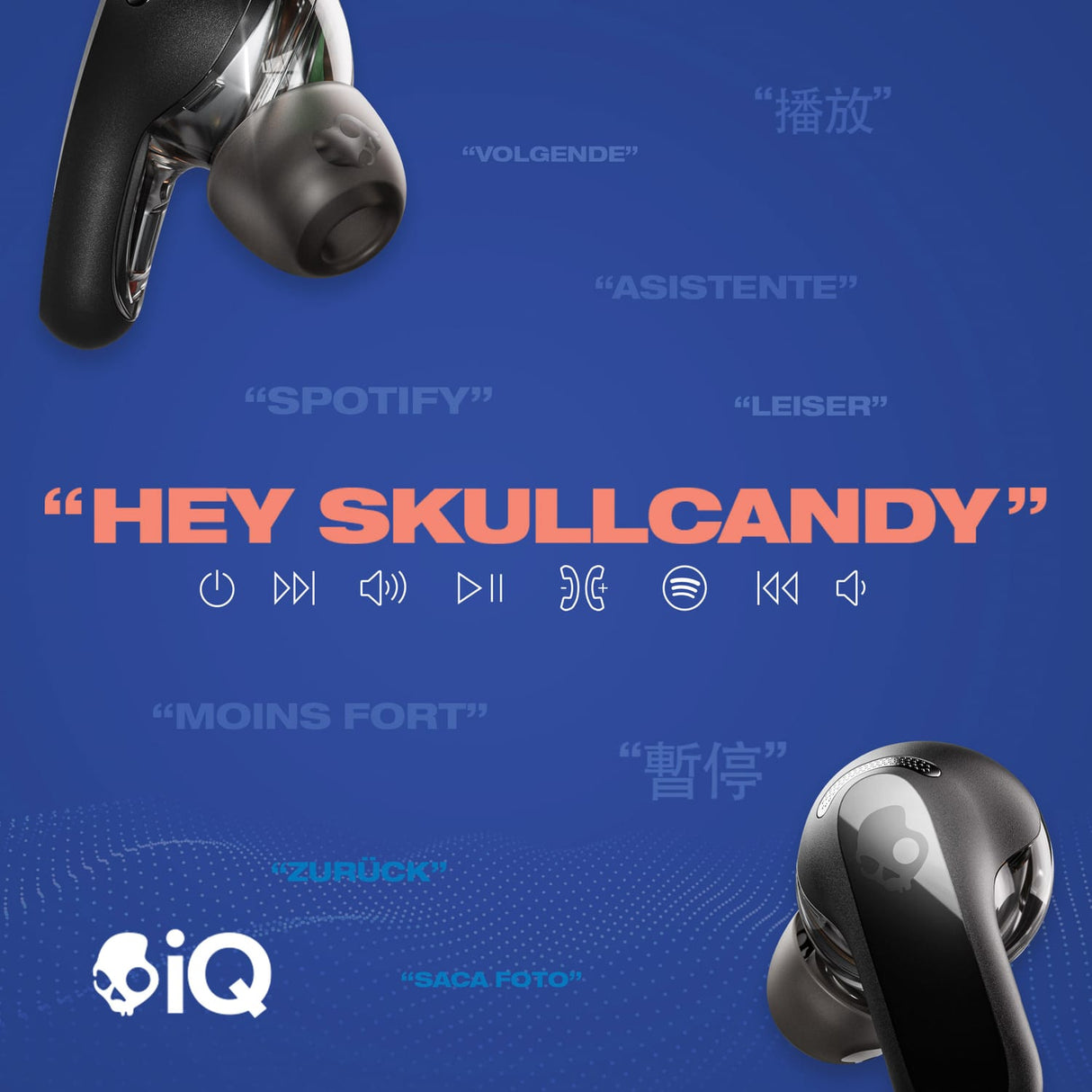 Skullcandy Rail ANC TWS Bluetooth In-Ear Earbuds with Mics and Charging Case, up to 38 Hours Play Time, IPX4 Sweat/Water-Resistant, True Black