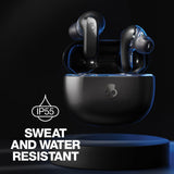 Skullcandy Rail ANC TWS Bluetooth In-Ear Earbuds with Mics and Charging Case, up to 38 Hours Play Time, IPX4 Sweat/Water-Resistant, True Black