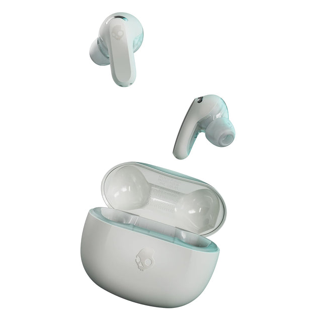 Skullcandy Rail ANC TWS Bluetooth In-Ear Earbuds with Mics and Charging Case, up to 38 Hours Play Time, IPX4 Sweat/Water-Resistant, Bone