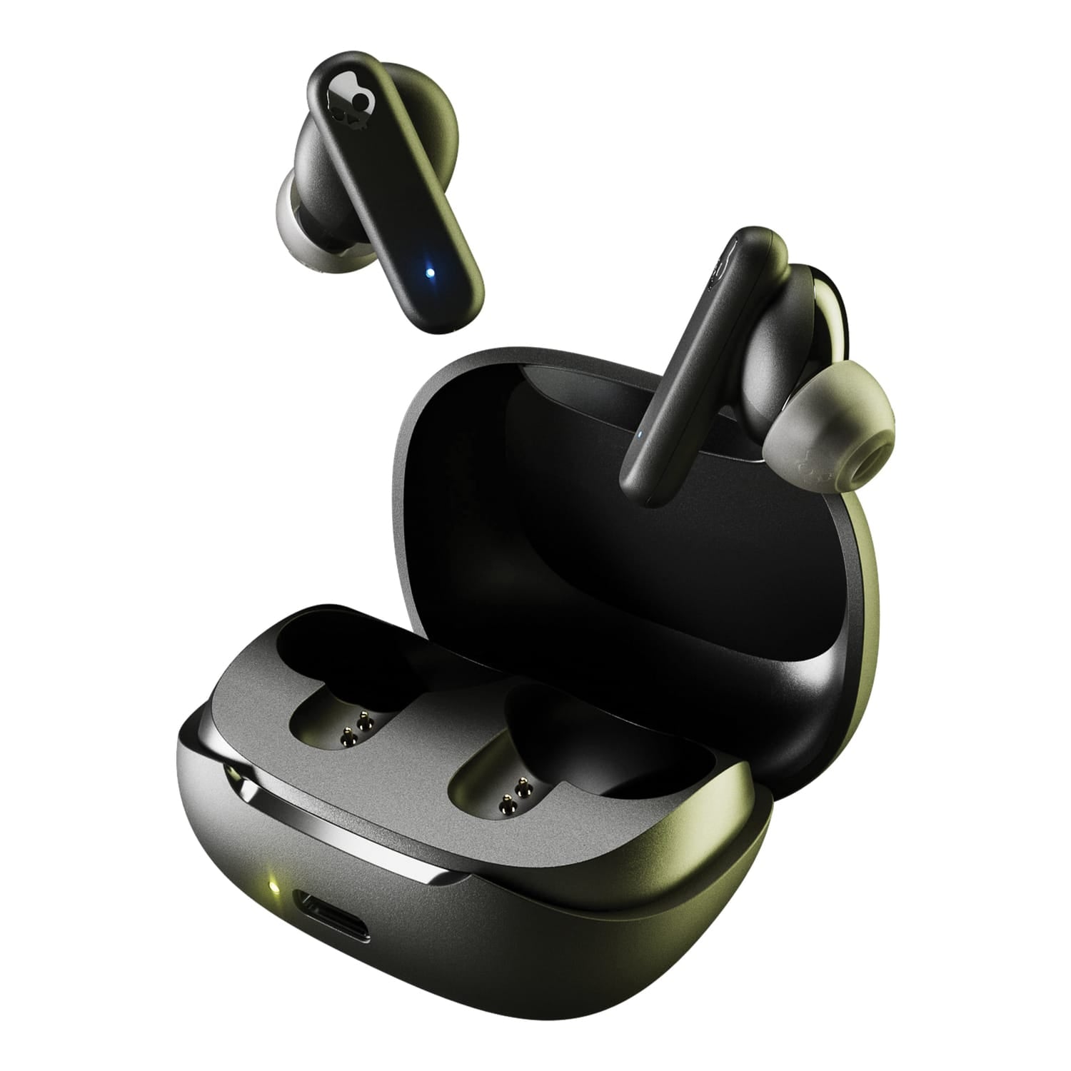 Skullcandy Smokin’ Buds TWS Bluetooth In-Ear Earbuds with Mic and Charging Case, up to 20 Hours of Play Time, IPX4 Sweat-Resistant, True Black