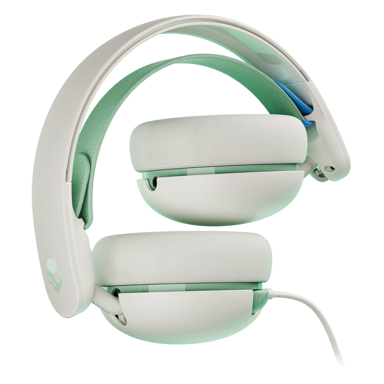 Skullcandy Grom Wired Kids Folding Over-Ear Headphones with Mic, Shareable Audio Port, and 3.5-mm Connector, Volume Limited, Bone Seafoam