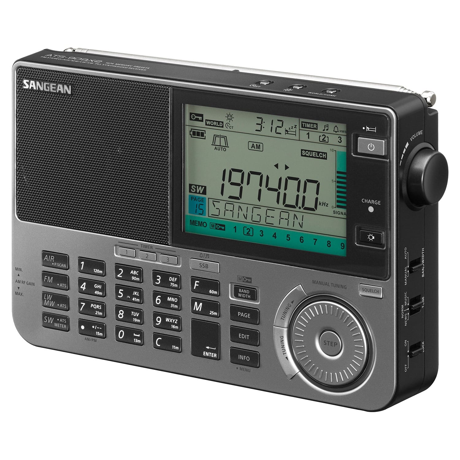 Sangean ATS-909X Ultimate Multi-Band FM/SW/MW/LW/Air World Receiver Radio