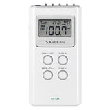 Sangean Portable Pocket AM/FM Digital Clock Radio, White