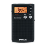Sangean AM/FM Digital Pocket Radio with Earbuds, Black, DT-200X