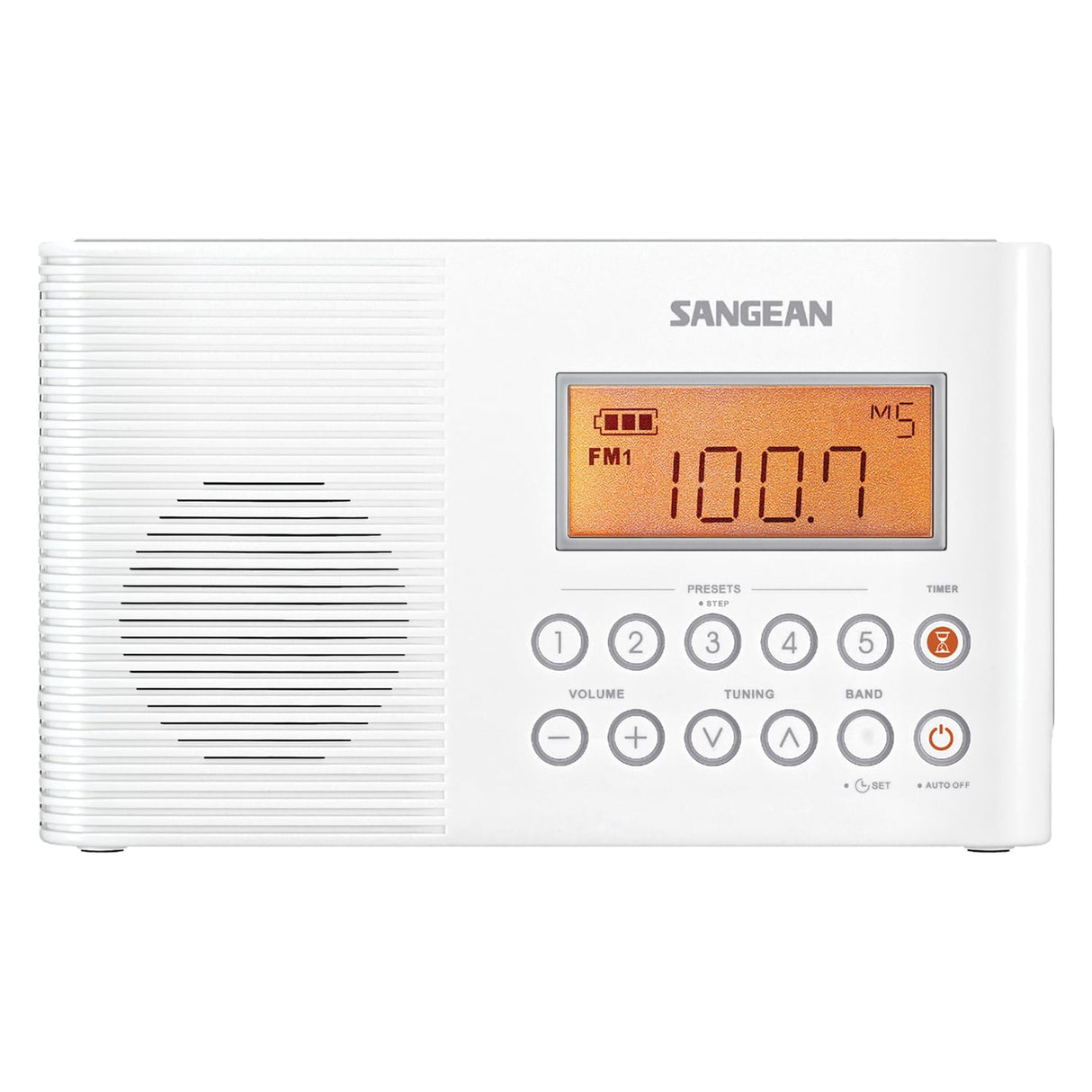 Sangean H201 Portable 3-Band AM/FM/Weather-Alert Water-Resistant Shower Clock Radio