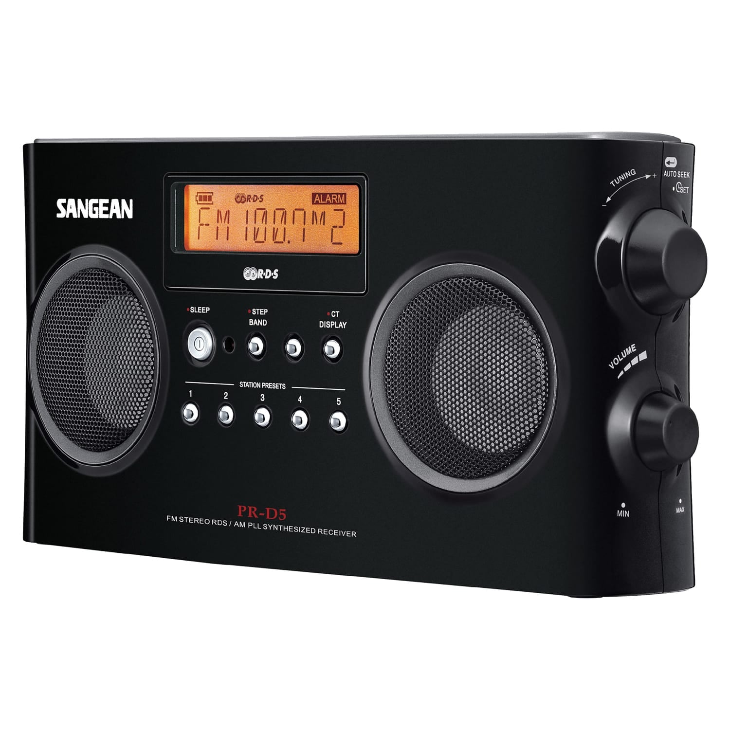 Sangean PR-D5 FM-Stereo/AM Portable Digital-Tuning Radio, Black