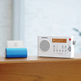Sangean PR-D7 Portable AM/FM Rechargeable Compact Digital-Tuning Radio, White