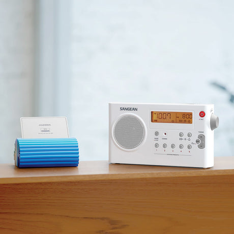 Sangean PR-D7 Portable AM/FM Rechargeable Compact Digital-Tuning Radio, White