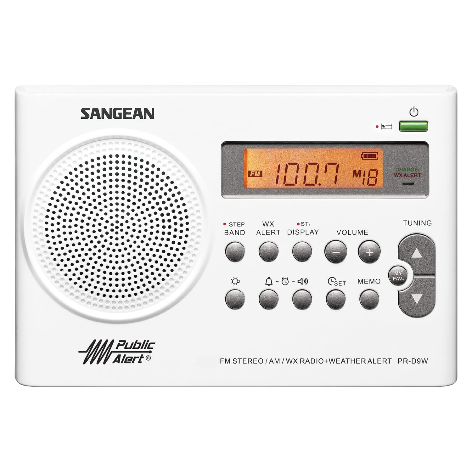 Sangean AM/FM/NOAA Weather Alert Rechargeable Radio