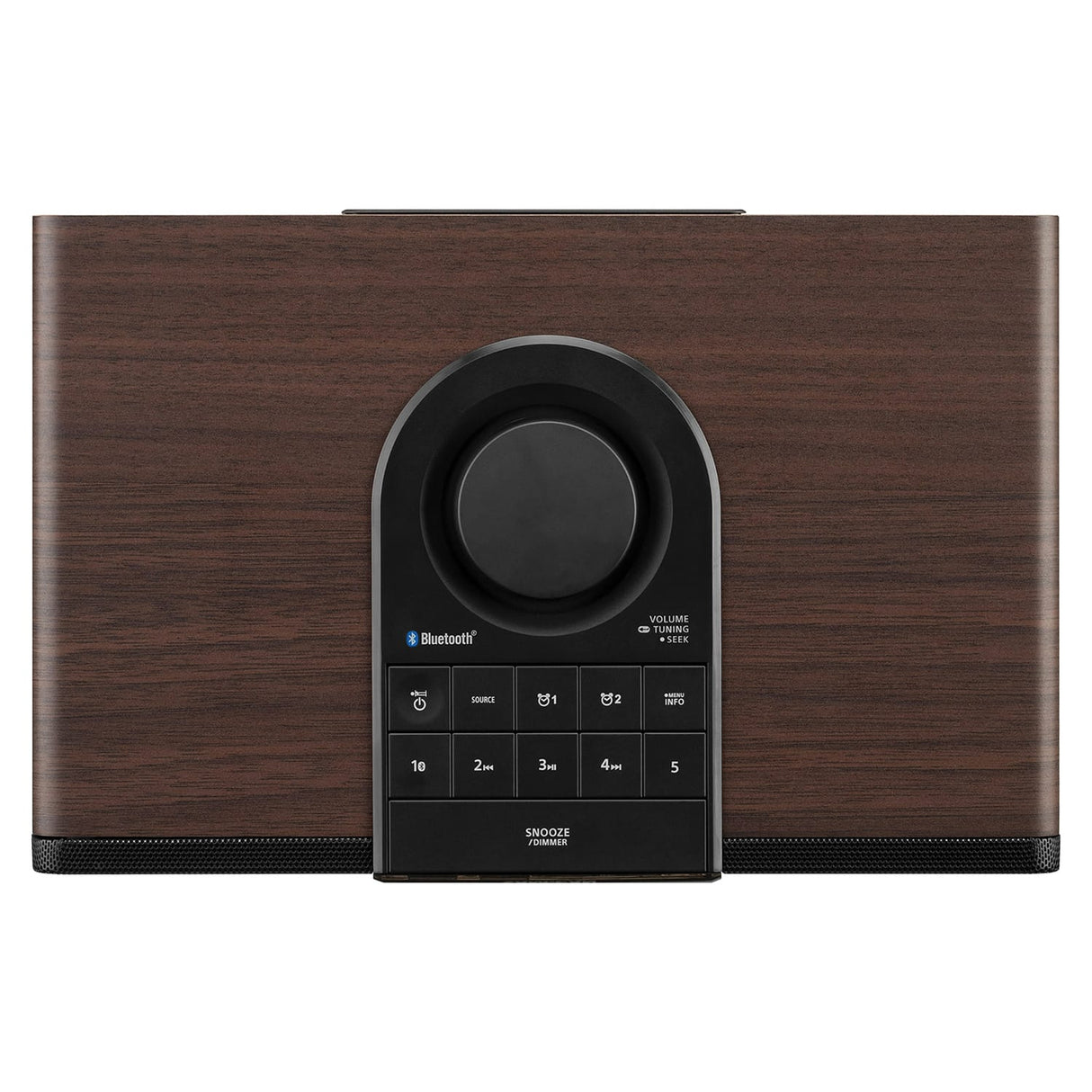 Sangean AM/FM Bluetooth Tabletop Wooden Clock Radio with Alarm and Sleep Timers