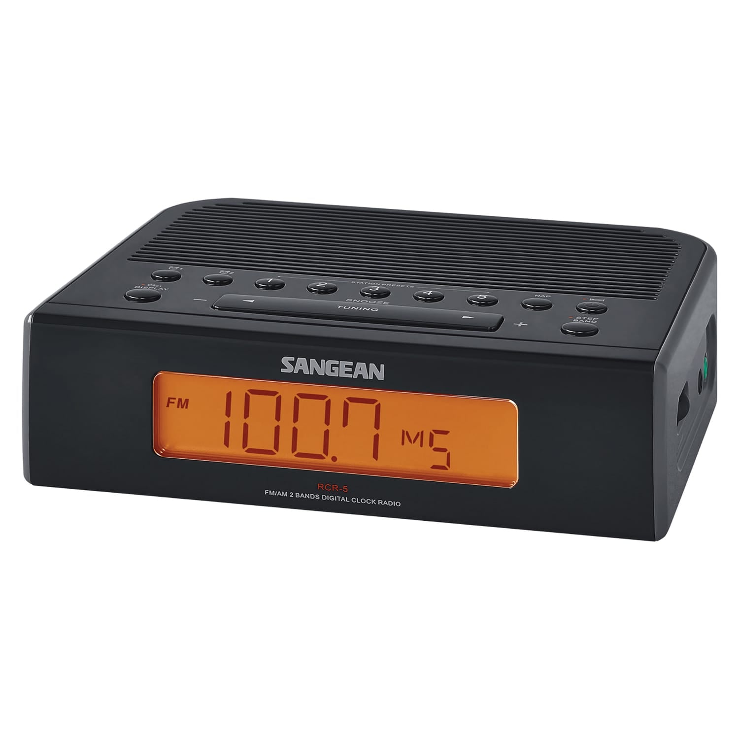 Sangean AM/FM Digital Tuning Clock Radio, Black