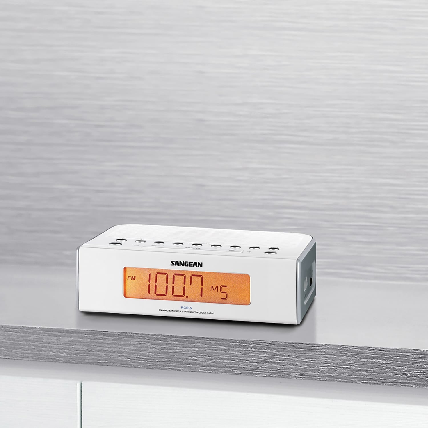 Sangean Digital AM/FM Alarm Clock Radio, White