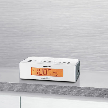 Sangean Digital AM/FM Alarm Clock Radio, White