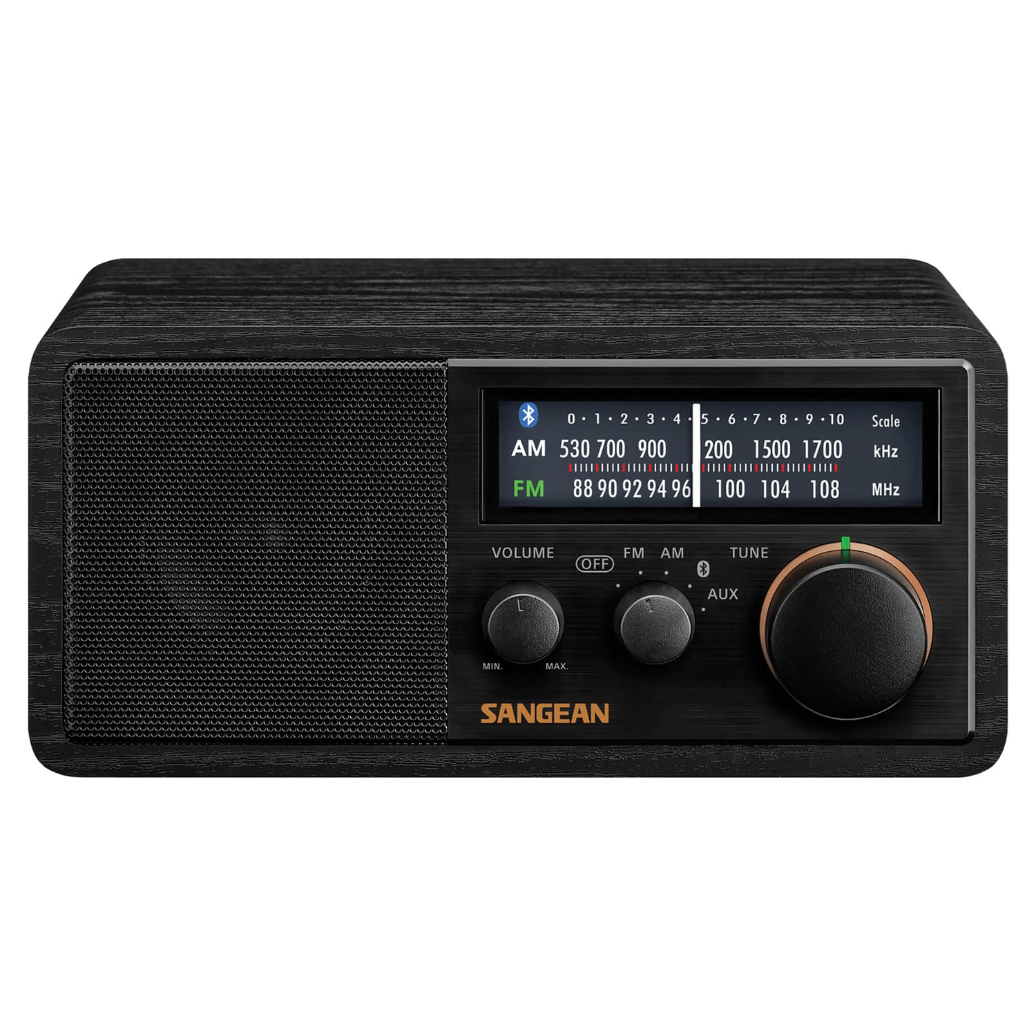 Sangean SG-118 Tabletop Retro Wooden Cabinet AM/FM Analog Radio Receiver with Bluetooth