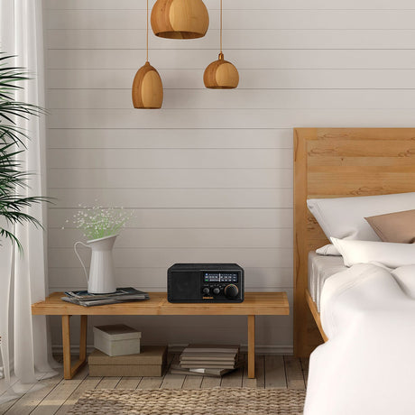 Sangean SG-118 Tabletop Retro Wooden Cabinet AM/FM Analog Radio Receiver with Bluetooth