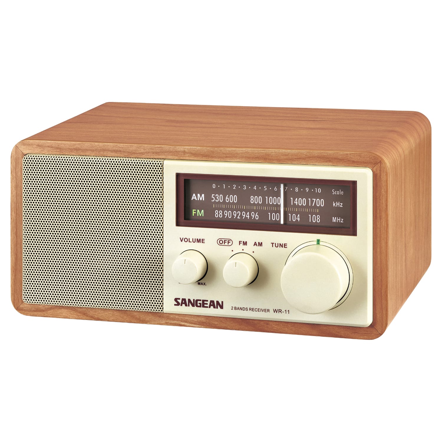 Sangean WR-11 Hi-Fi Tabletop Retro Wooden Cabinet AM/FM Analog Radio Receiver