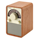 Sangean WR-15 Tabletop Retro Wooden Cabinet AM/FM Analog Radio Receiver, Walnut