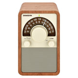 Sangean WR-15 Tabletop Retro Wooden Cabinet AM/FM Analog Radio Receiver, Walnut