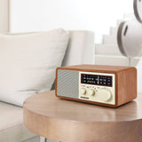 Sangean Bluetooth Tabletop Retro Wooden-Cabinet AM/FM/Aux Radio Receiver, WR-16