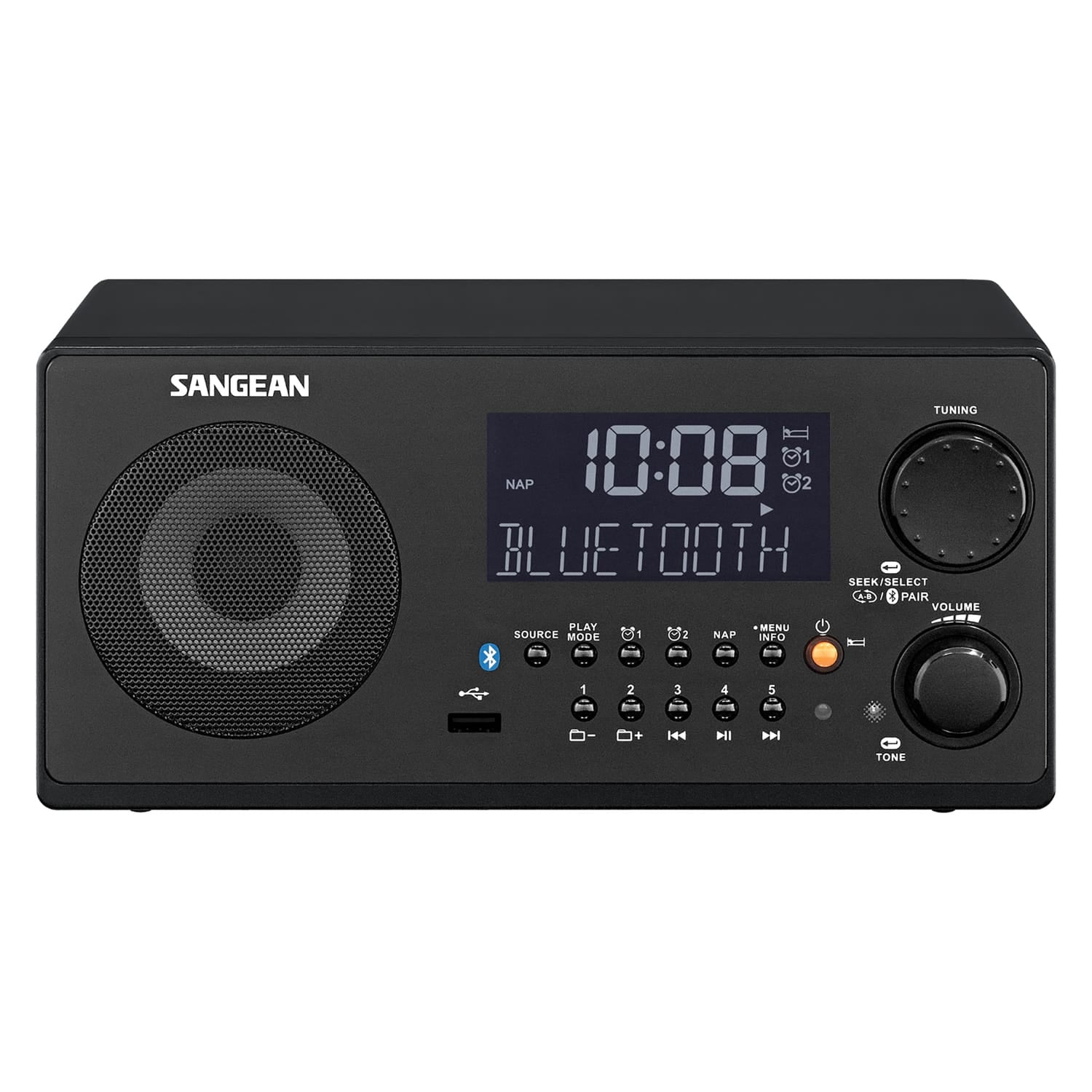 Sangean WR-22 FM-RBDS/AM/USB Bluetooth Digital Tabletop Radio with Remote