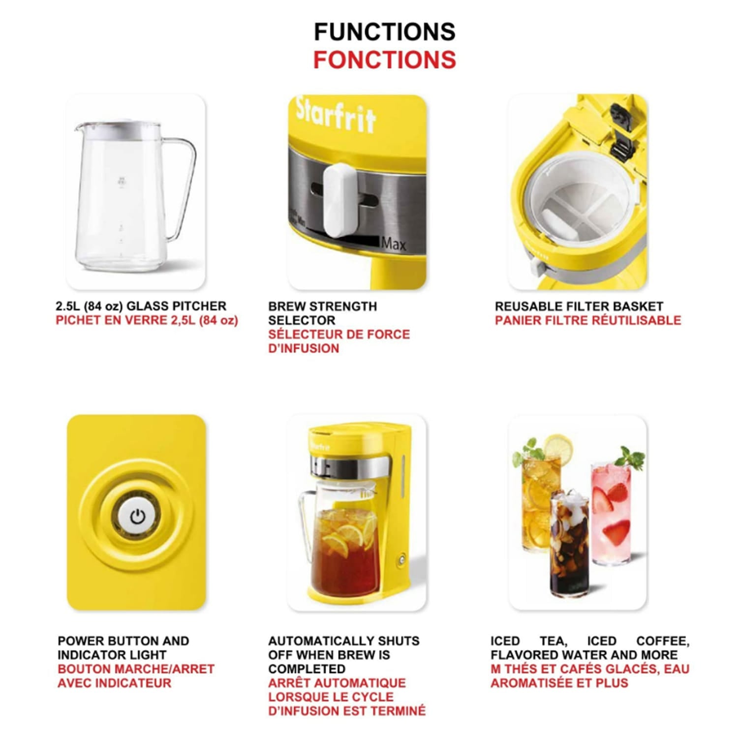 Starfrit Iced Tea Brewer, Yellow